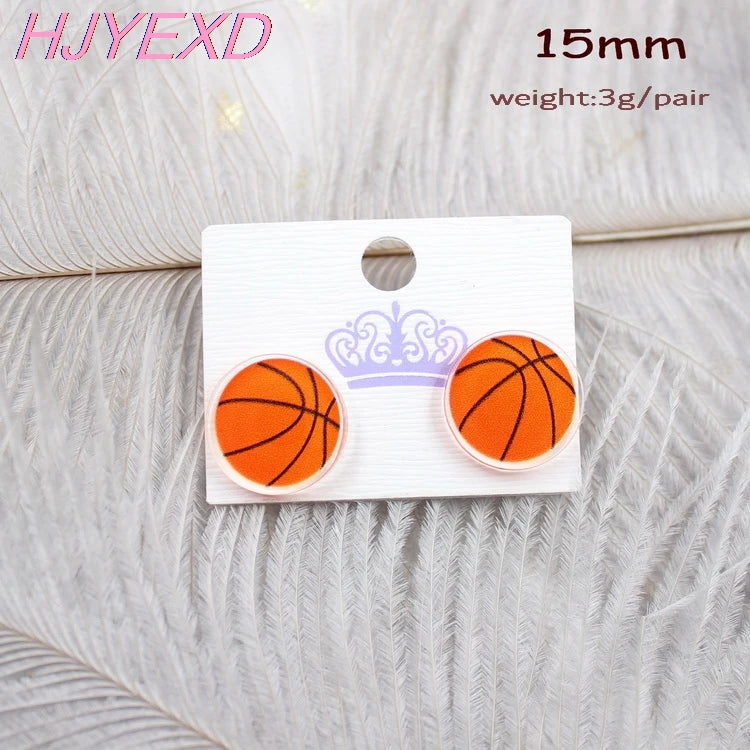 soccer and basketball Stud Earrings Cute Earrings Girl Acrylic Earrings