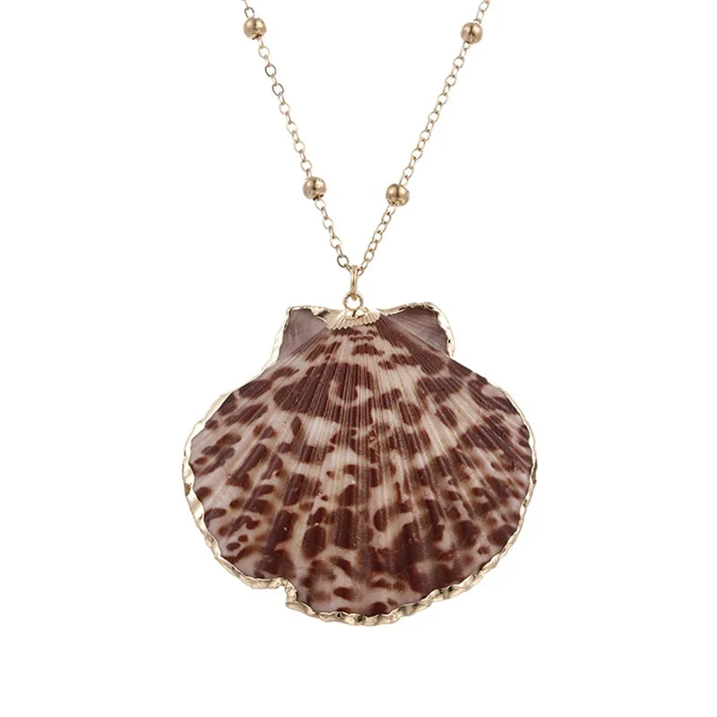 Natural Bohemian Conch Necklaces For Women Girls Fashion Shell Cowrie Pendant Necklace Ocean Beach Female Summer Jewelry Gifts