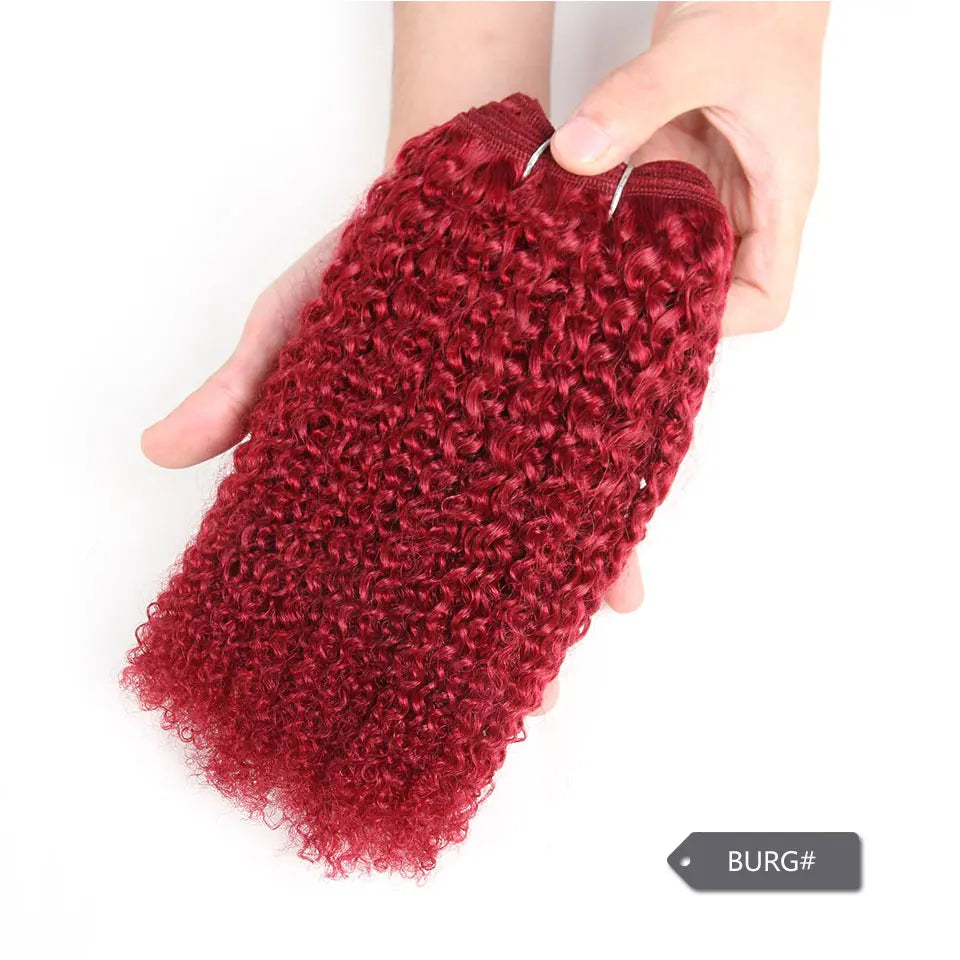 Sleek Afro Kinky Weave Curly Hair Peruvian Human Hair Weave Bundles Deal #1B #2 #4 Brown Remy Hair Extension