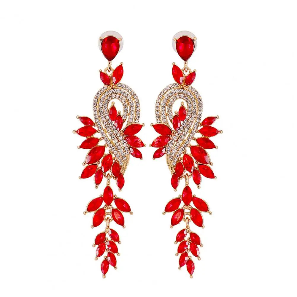 1 Pair Dangle Earrings Faux Crystal Stud Earrings Jewelry Elegant Long Drop Earrings Brincos Pendant Jewelry Ear Accessories