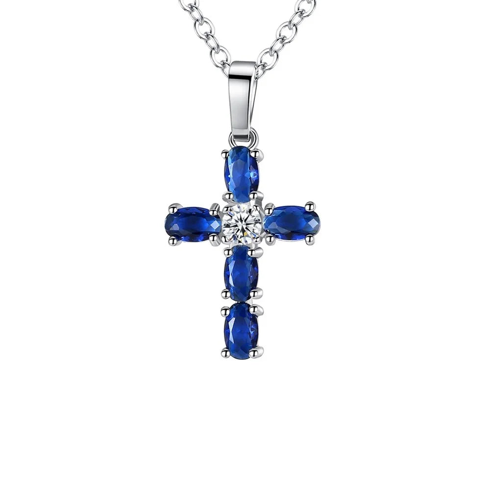 Aesthetic Cross Necklace for Women Charming Zirconia Trendy Party Accessories Personalized Female Jewelry Wholesale Bulk