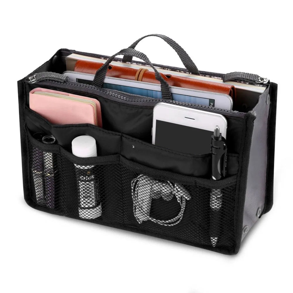 Women Make Up Cosmetic Bag Travel Handbag Nylon Large Container Make Up Case Organizer Bags Ladies Foldable Purse Clutch Bag