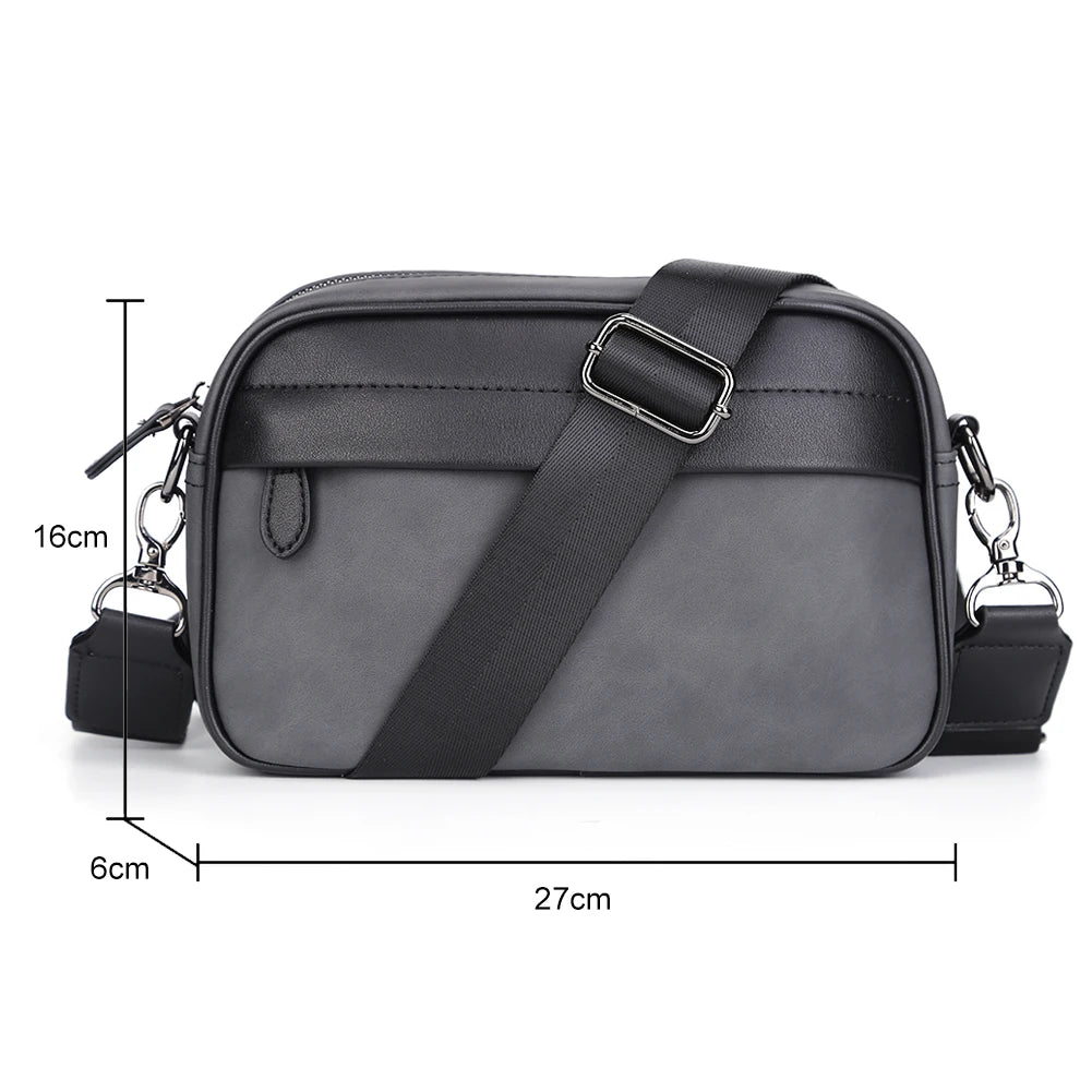Women's Waist Bag Multi-pocket Street Fanny Pack PU Leather Chest Bag Fashion Wide Strap Crossbody Bag Retro Solid Shoulder Bags