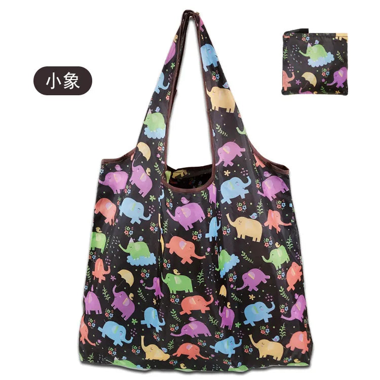 Reusable Shopping Bags Foldable Large Size Women Shopping Bags Totes Heavy Duty Washable Cloth Grocery Bags Eco-Friendly Bags