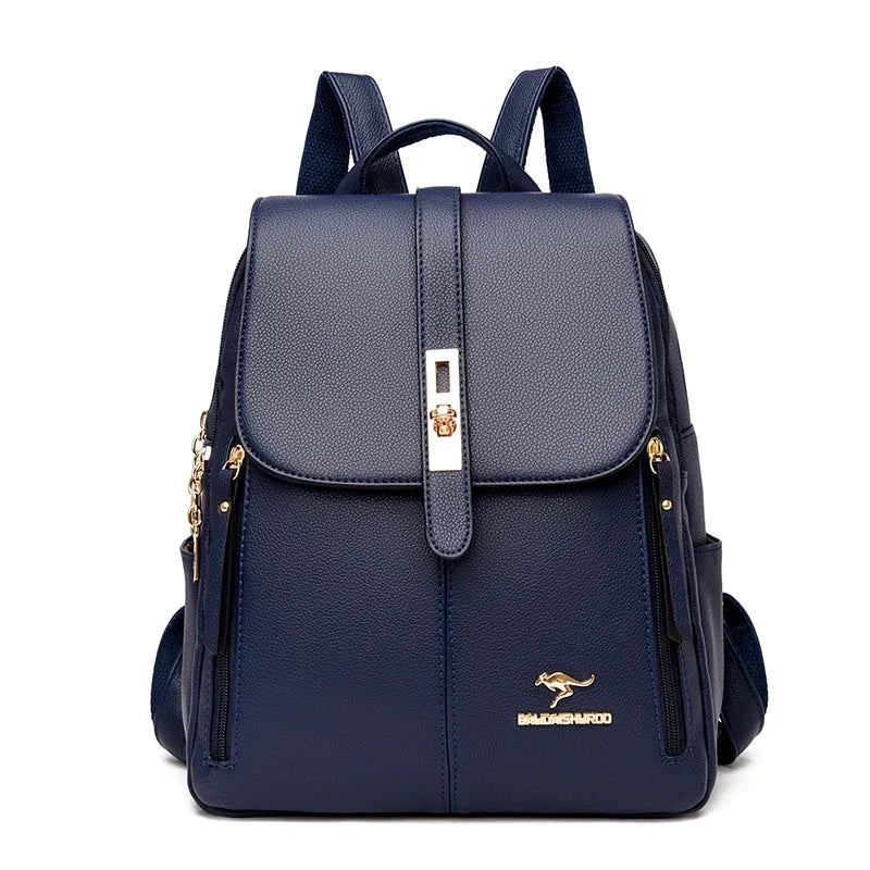 Women Large Capacity Backpack High Quality Leather Vintage Bags for Women School Bags Travel Rucksack Ladies Bookbag Knapsack