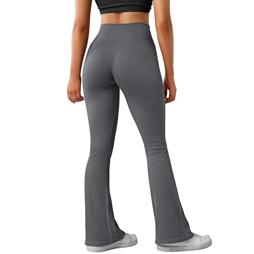 Yoga Leggings for Fitness Women Casual Flare Pants High Waist Sports Workout Yoga Pants Gym Tights Flare Leggings Female
