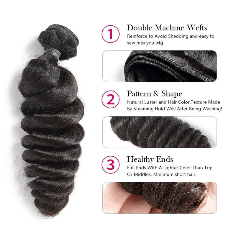 18-40 Inchs Loose Wave Bundles Brazilian Human Hair Weave Bundles 2/4/6 Bundles Deal Top Quality Human Hair Extensions Wholeasle