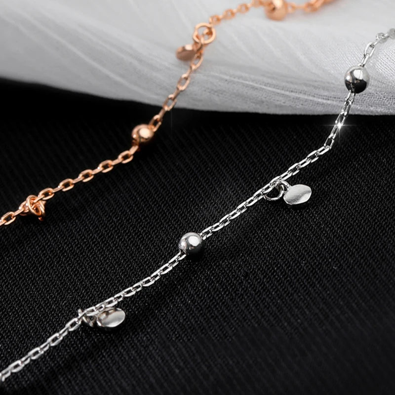 Choker Necklaces for Women Real 925 Sterling Silver Geometric irregular Round Necklaces Clavicle Chain Cute Jewelry Accessories
