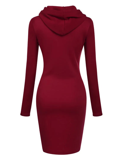 Ladies Dress Autumn Women Hooded Dresses Hoodies Women Sweatshirts Women Hoodies Dress Tops Ladies Clothing