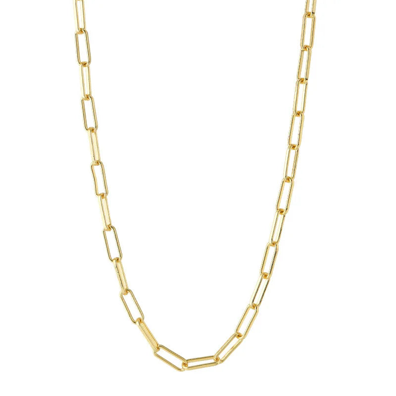 925 Sterling Silver Gold Necklace For Women High Quality Sterling-silver-jewelry  Chain Necklace