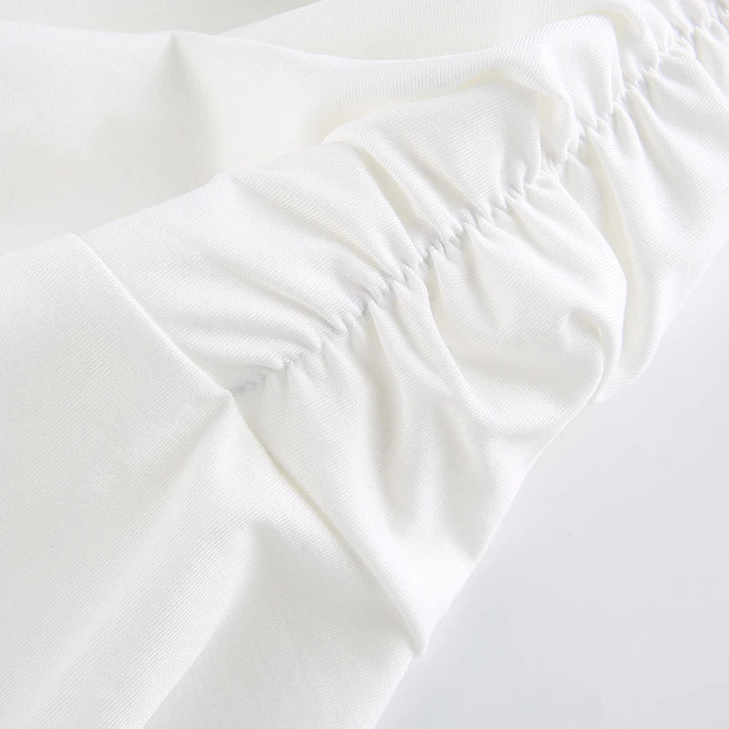 Summer Ruched Skirts For Women White Y2K Mini Beachwear High Waist Casual Short Skirt Fashion Kawaii Korean Style Pleated Skirt