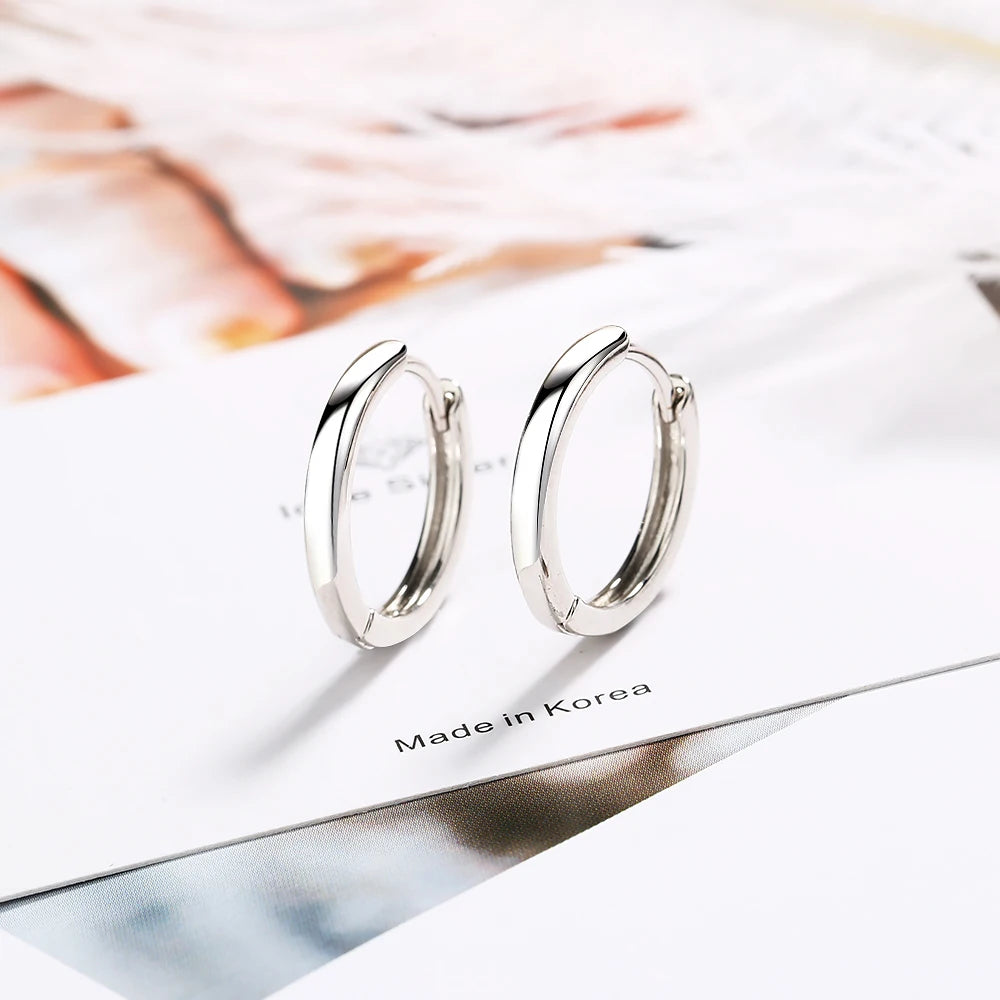 New 925 Sterling Silver Earrings Simple Black Earrings For Women & Men Glamour Jewelry Wedding Gifts