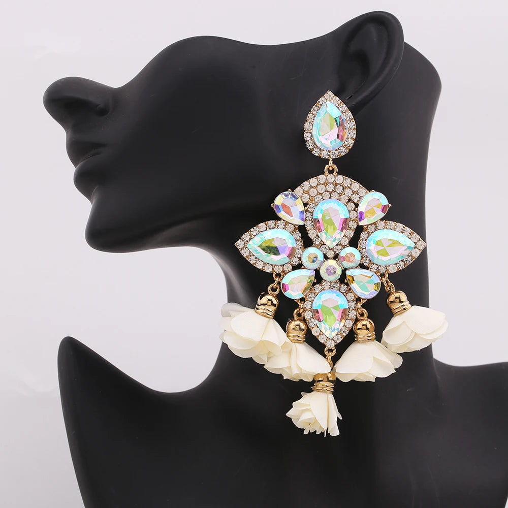 New Earrings Tassel Drop Earring Jewelry Earrings For Women Crystal Earrings Crown Dangle Earrings Long Earrings Boho Earings