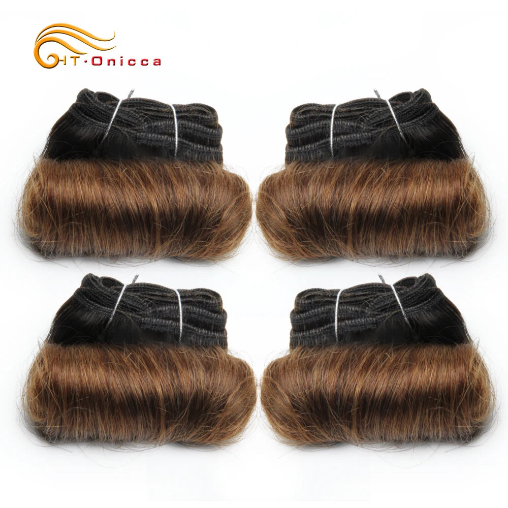 Brazilian Curly Hair Weave Bundles 100% Human Hair 4 Bundles Afro 1B 30 Burgundy Bundles Hair Extension 5 5 6 7 Inches Remy Hair