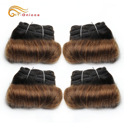Brazilian Curly Hair Weave Bundles 100% Human Hair 4 Bundles Afro 1B 30 Burgundy Bundles Hair Extension 5 5 6 7 Inches Remy Hair