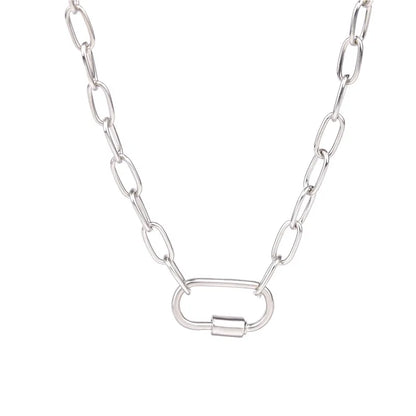 Necklace For Women Punk thick chain necklace zircon spiral Clasps pendant necklace women 2020 latest design charm jewelry