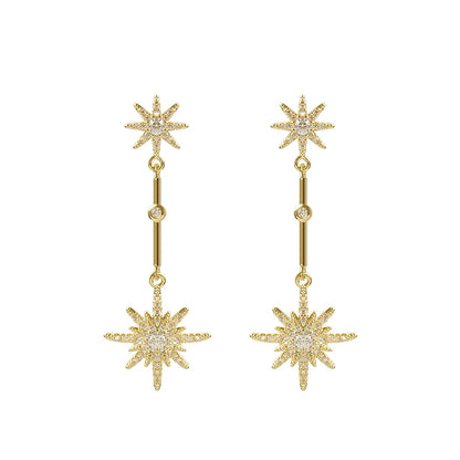 Fashion crystal star long earrings for women with earrings for friends gift trendy Earrings exaggerated Earrings