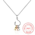925 Sterling Silver Necklace For Women Cute Fish and Fish Hook Necklace Colar De Prata Chain Jewelry