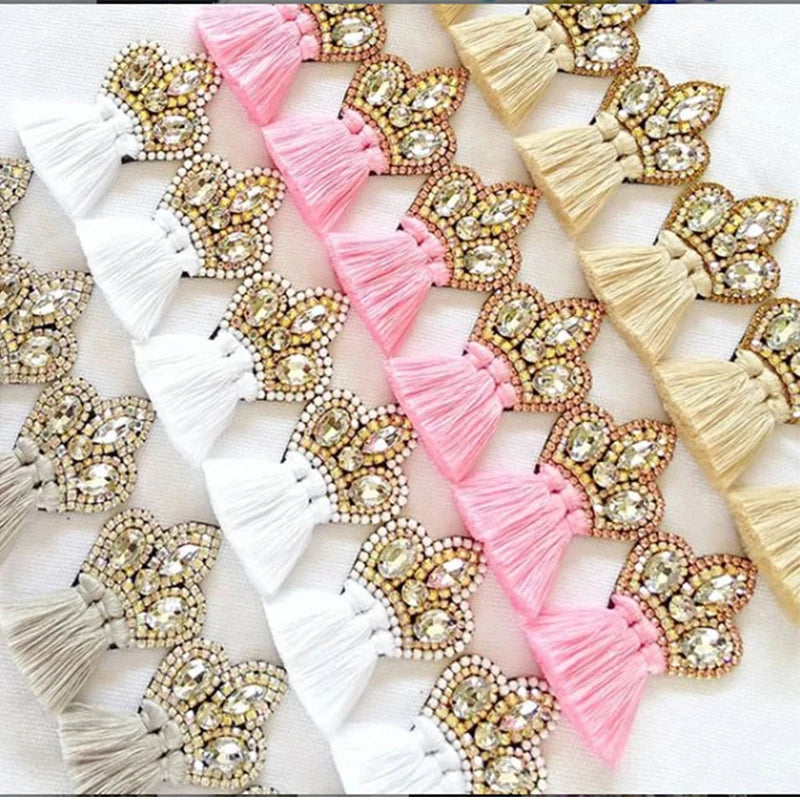 New Earrings Tassel Drop Earring Jewelry Earrings For Women Crystal Earrings Crown Dangle Earrings Long Earrings Boho Earings