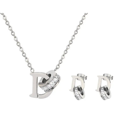 Classic Stainless Steel Necklace for women Designer Jewelry Luxury Necklace Women Necklace+Earrings T006