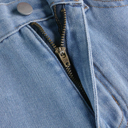 Women Vintage Ripped Flare Bell Bottom Jeans High Waisted Wide Leg Raw Hem Denim Pants Casual Slim Fitting Trousers with Pocket