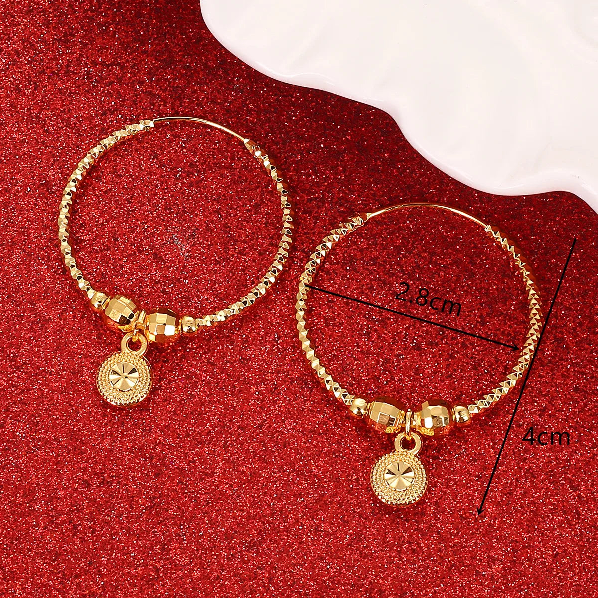 Ball Earrings for Women Girls Bead Round Ethiopian Africa Arabia Middle East Jewelry  Gift