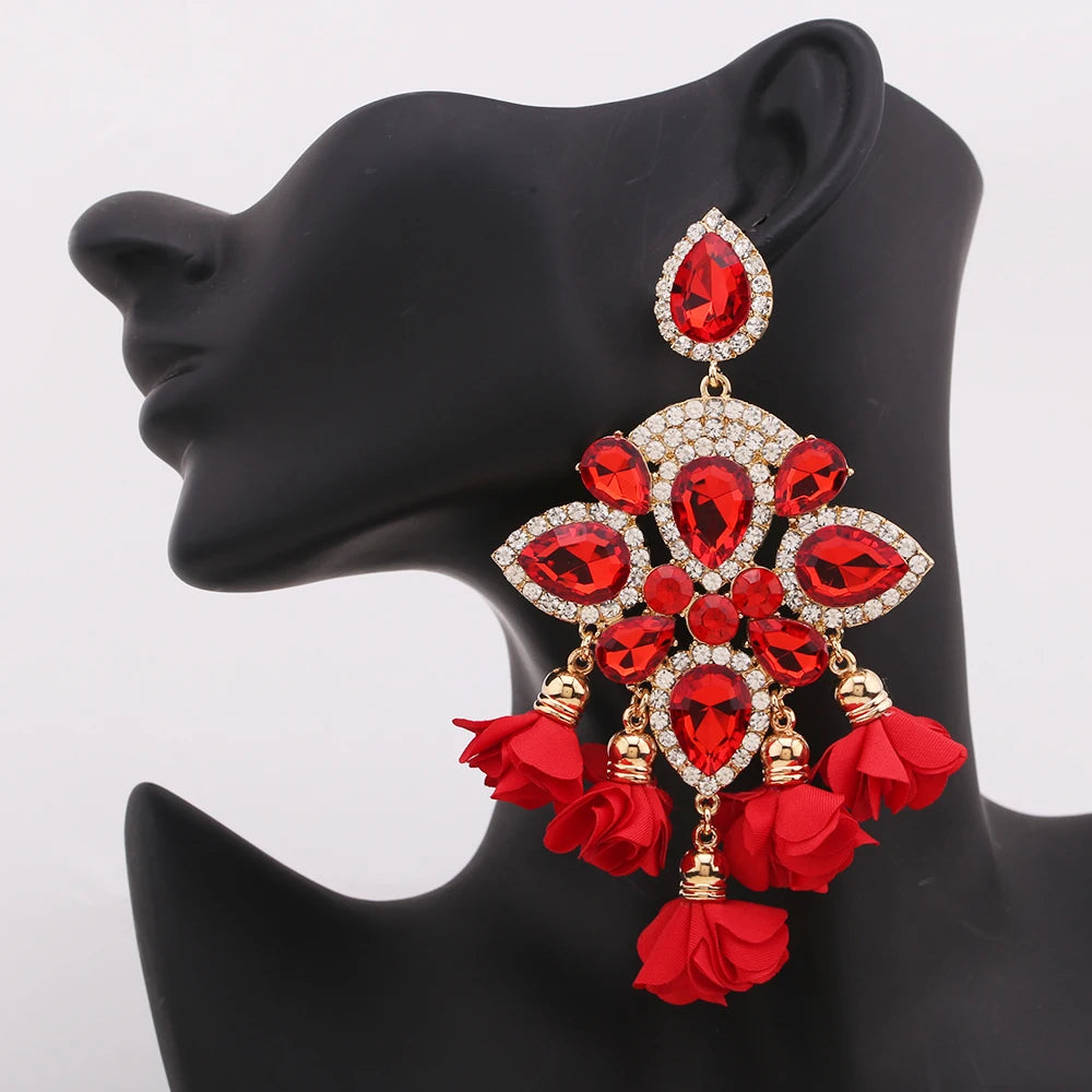 New Earrings Tassel Drop Earring Jewelry Earrings For Women Crystal Earrings Crown Dangle Earrings Long Earrings Boho Earings
