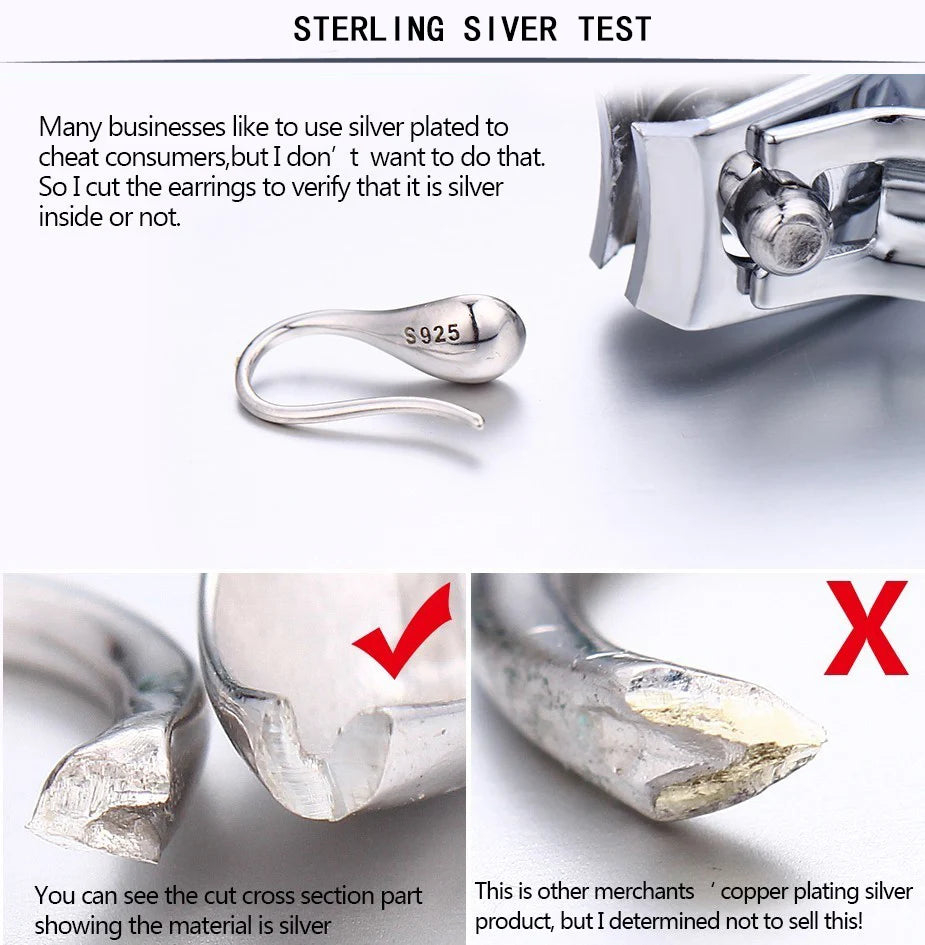 925 Sterling Silver Earrings For Women Trendy Simple Shinning Earring Jewelry Prevent Allergy Party Christmas Accessories