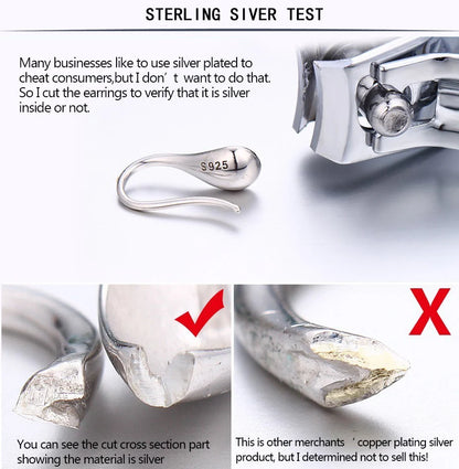 925 Sterling Silver Earrings For Women Trendy Simple Shinning Earring Jewelry Prevent Allergy Party Christmas Accessories