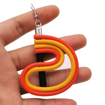 UKEBAY New Designer Handmade Big Statement Earrings For Women Multicolor Drop Earrings Bohemia Jewelry Party Accessories Gifts