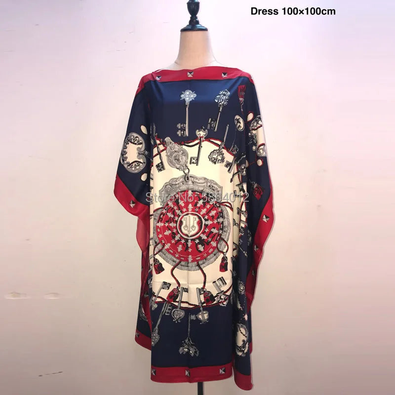 Printed Dresses For Women 2020 Fashion Design Loose Dress Batwing Maxi Long Femme Vestidos Summer Autumn Party Elegant Dress