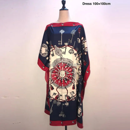 Printed Dresses For Women 2020 Fashion Design Loose Dress Batwing Maxi Long Femme Vestidos Summer Autumn Party Elegant Dress