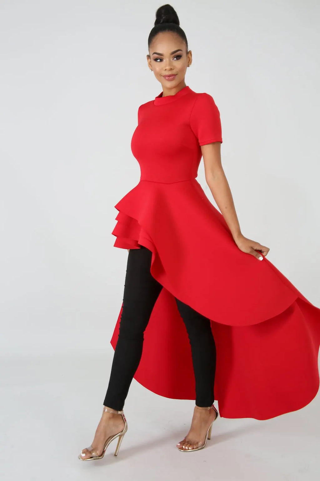 Fashion Evening Party Club Dress For Women Short Sleeve Irregular Ruffle Robe Dinner Dress Female African Clothing White Vestido