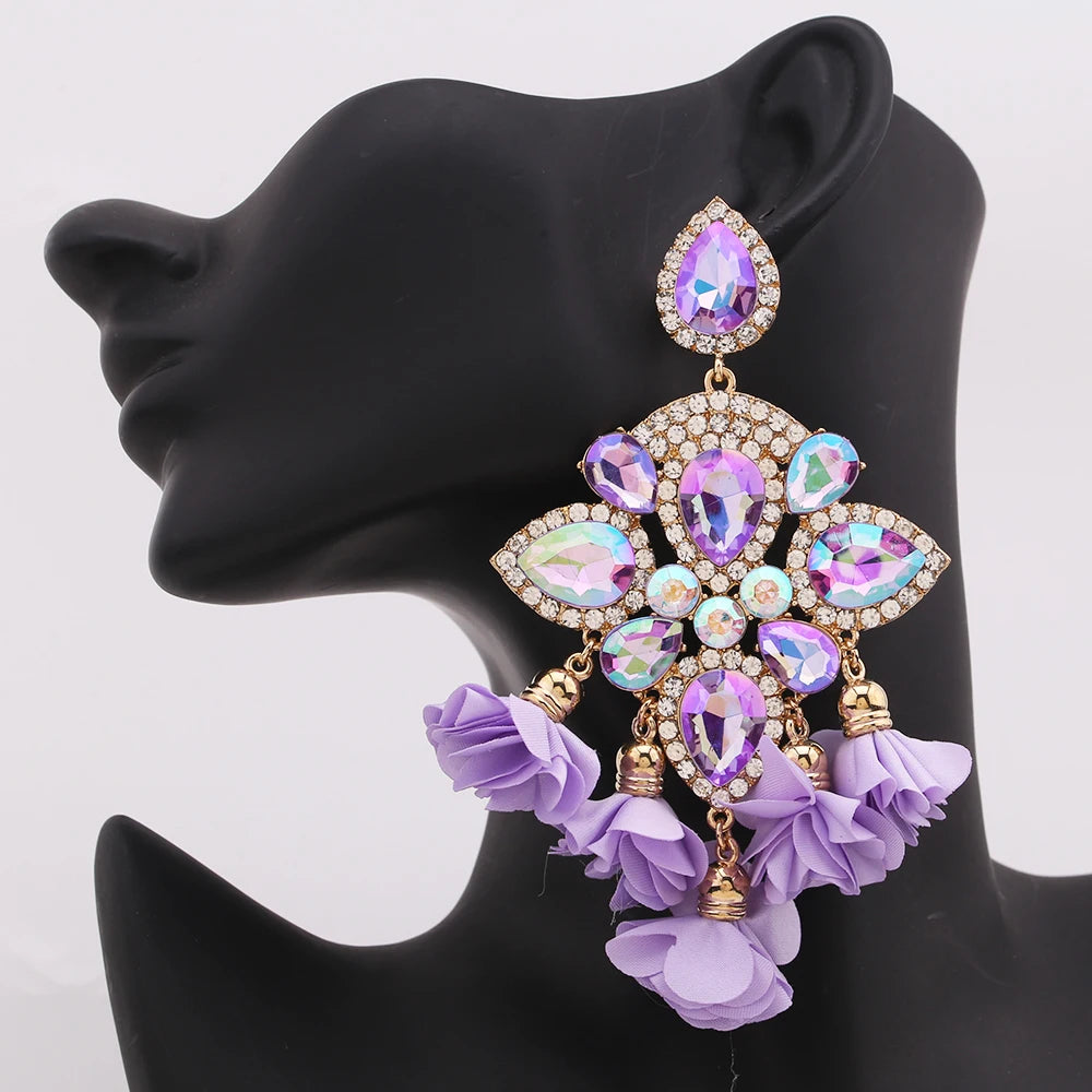 New Earrings Tassel Drop Earring Jewelry Earrings For Women Crystal Earrings Crown Dangle Earrings Long Earrings Boho Earings