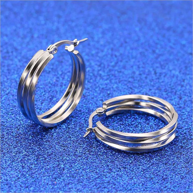 1 Pair Stainless Steel Gold-color Earrings Open Ear Rings For Jewlery Making DIY Components Accessories