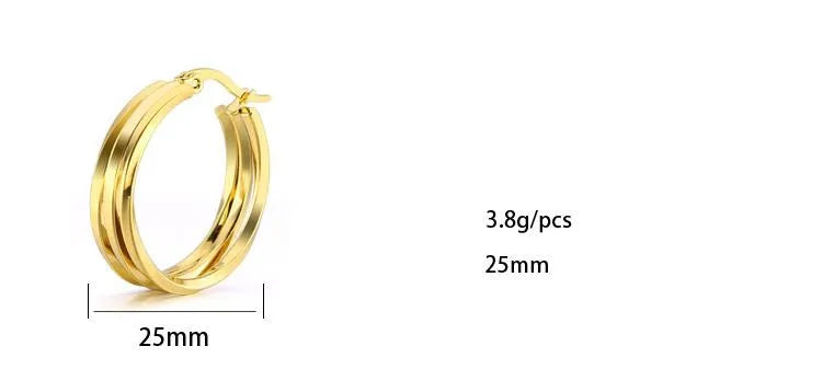 1 Pair Stainless Steel Gold-color Earrings Open Ear Rings For Jewlery Making DIY Components Accessories