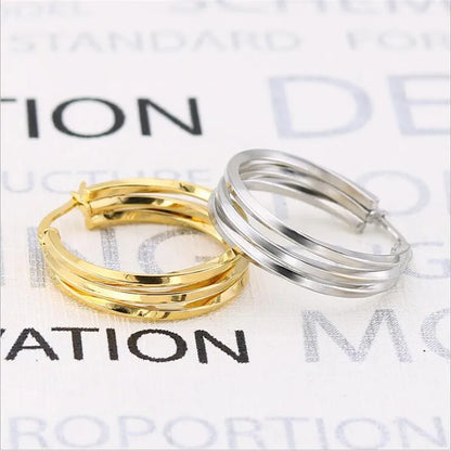 1 Pair Stainless Steel Gold-color Earrings Open Ear Rings For Jewlery Making DIY Components Accessories