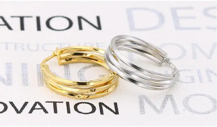 1 Pair Stainless Steel Gold-color Earrings Open Ear Rings For Jewlery Making DIY Components Accessories