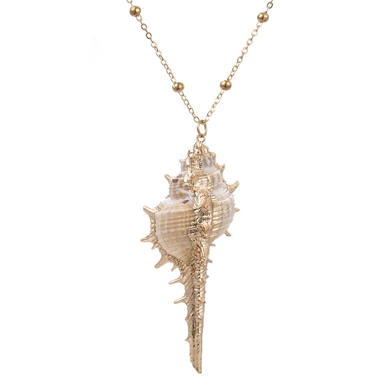 Natural Bohemian Conch Necklaces For Women Girls Fashion Shell Cowrie Pendant Necklace Ocean Beach Female Summer Jewelry Gifts