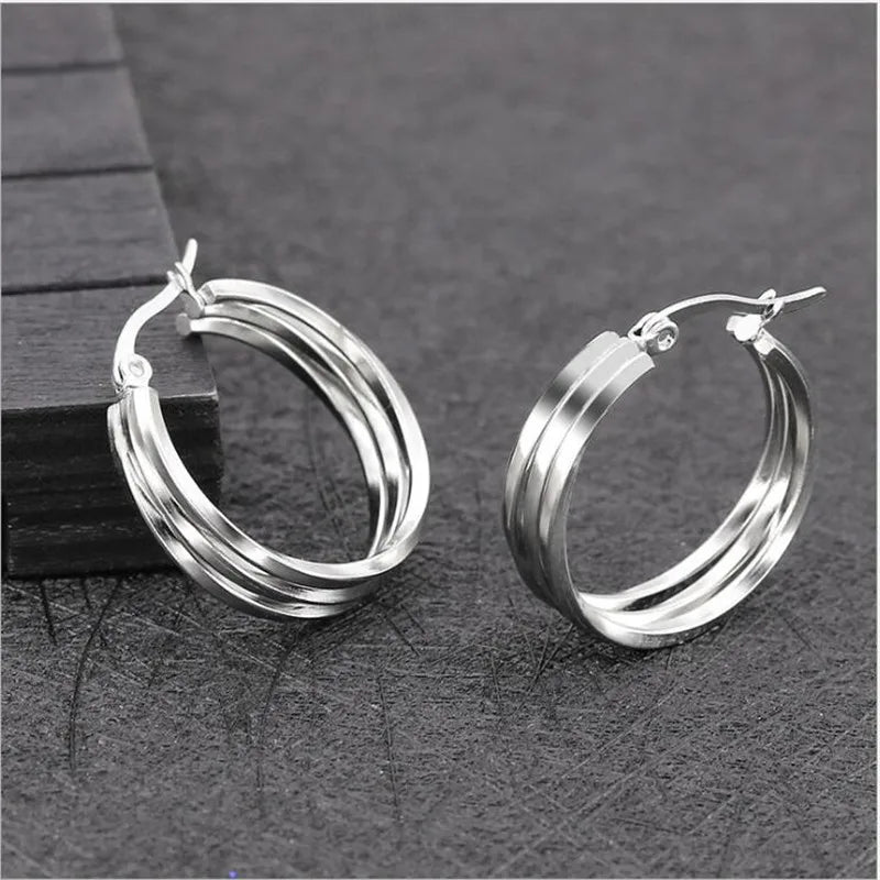 1 Pair Stainless Steel Gold-color Earrings Open Ear Rings For Jewlery Making DIY Components Accessories