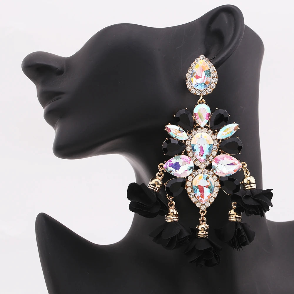 New Earrings Tassel Drop Earring Jewelry Earrings For Women Crystal Earrings Crown Dangle Earrings Long Earrings Boho Earings