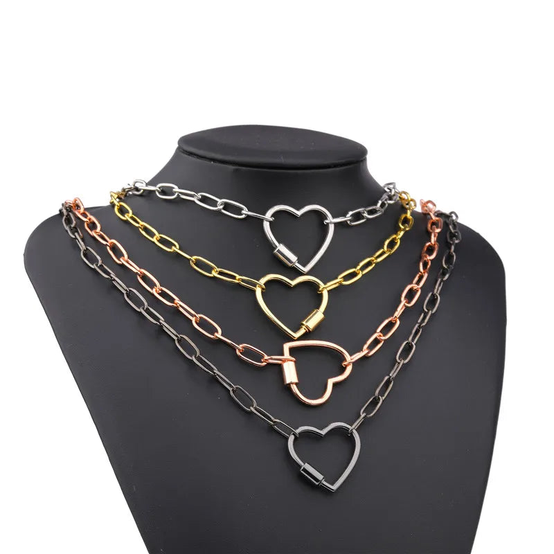 Necklace For Women Punk thick chain necklace zircon spiral Clasps pendant necklace women 2020 latest design charm jewelry