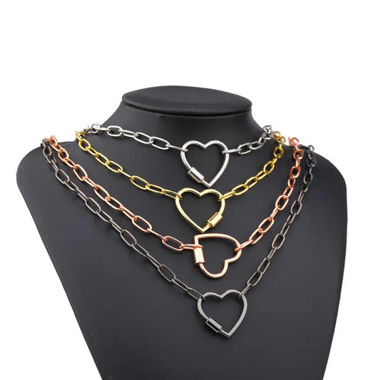 Necklace For Women Punk thick chain necklace zircon spiral Clasps pendant necklace women 2020 latest design charm jewelry