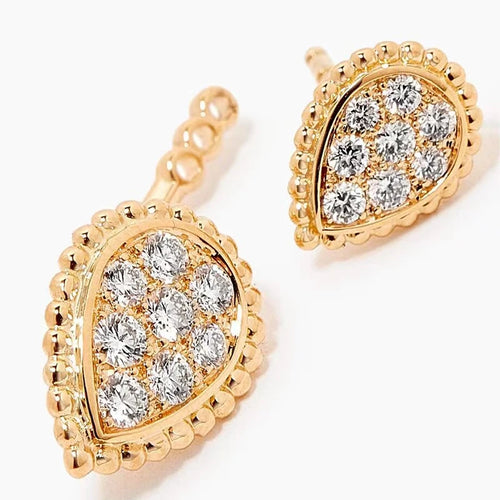 Brass With 18k Gold Detachable Double Eyes Earrings Women Jewelry Party Boho T Show Gown Runway Rare Korean Japan Trendy INS