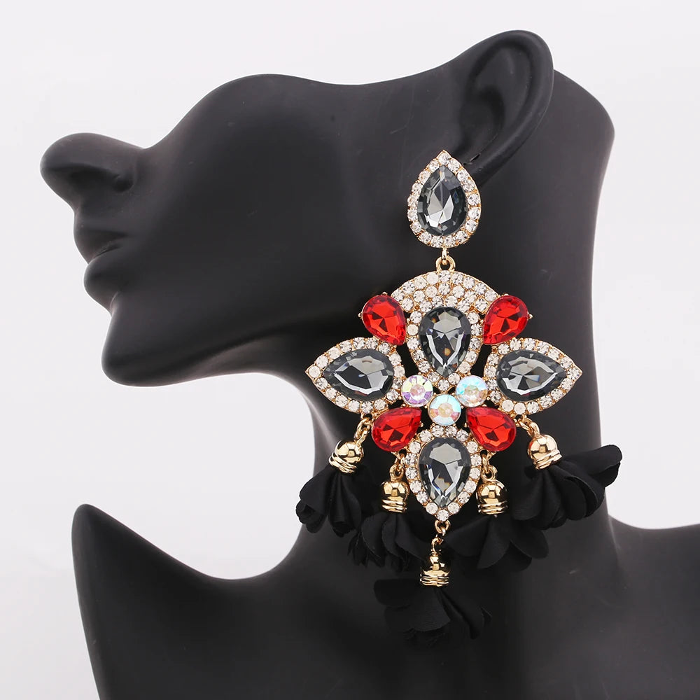 New Earrings Tassel Drop Earring Jewelry Earrings For Women Crystal Earrings Crown Dangle Earrings Long Earrings Boho Earings