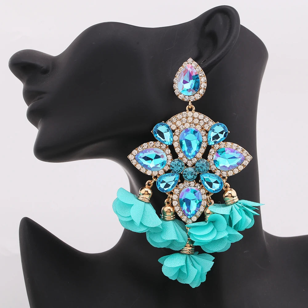 New Earrings Tassel Drop Earring Jewelry Earrings For Women Crystal Earrings Crown Dangle Earrings Long Earrings Boho Earings