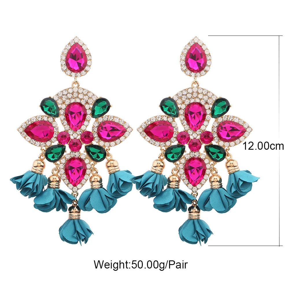 New Earrings Tassel Drop Earring Jewelry Earrings For Women Crystal Earrings Crown Dangle Earrings Long Earrings Boho Earings