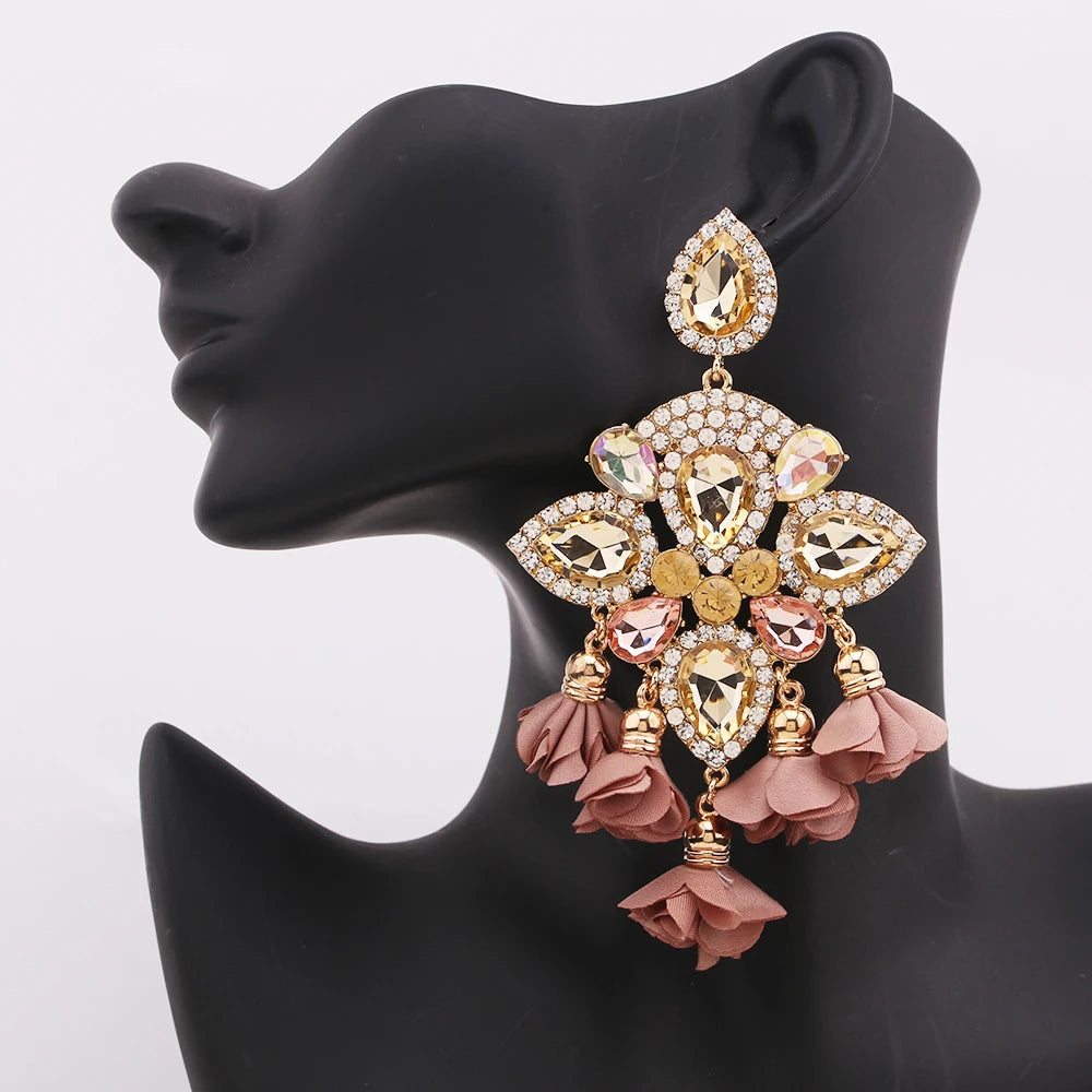 New Earrings Tassel Drop Earring Jewelry Earrings For Women Crystal Earrings Crown Dangle Earrings Long Earrings Boho Earings