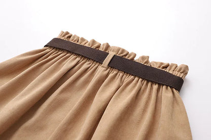 Women Casual Skirts Spring And Autumn Solid High Waist Irregular Pockets Midi Skirts Fashion Simple Elegant Saia Faldas