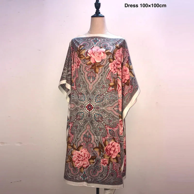 Printed Dresses For Women 2020 Fashion Design Loose Dress Batwing Maxi Long Femme Vestidos Summer Autumn Party Elegant Dress
